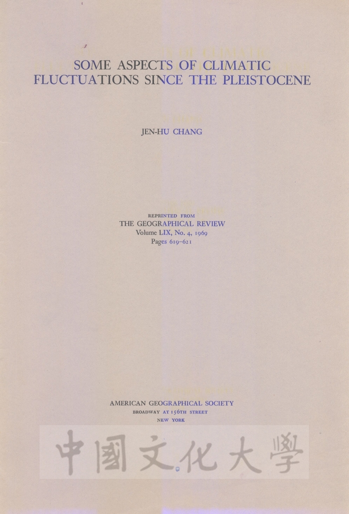 Some aspects of climatic fluctuations since the pleistocene的圖檔，第1張，共3張