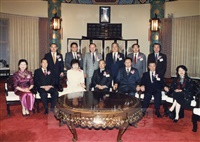 1998年2月28日日本參議院自由民主黨幹事長村上正邦等一行人來台參加本校建校36週年校慶晚會的圖片