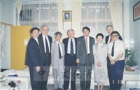 1990年1月11日貴賓蒞校參訪並拜會董事長張鏡湖、校長林彩梅的圖片