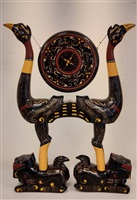 中國科學技術學會致贈戰國晚期漆木虎座鳥架鼓的圖片