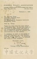 1948年2月4日外交政策協會L. P. Chase致張其昀函的圖片