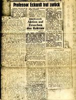 Professor Eckardt trat zurück / Zum Fall Eckardt / Aktion auf Ersuchen des Rektors / Zum Fall Eckardt的圖片