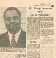 Mr. Sishayi Nxumalo now Dr. of Philosophy的圖片