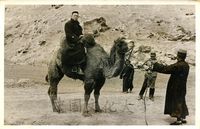 張其昀帶學生赴西北地理考察時，於寧夏騎乘駱駝。的圖片