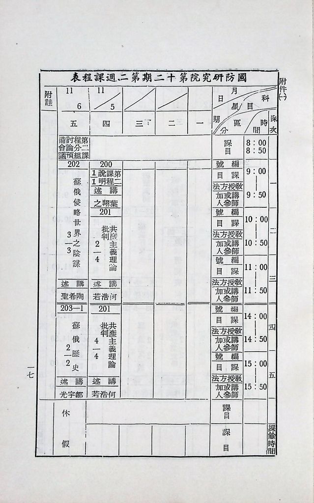 國防研究院第十二期第二課程「敵情研究」實施計畫綱要的圖檔，第18張，共27張