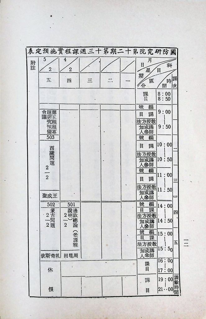 國防研究院第十二期第五課程「邊政與僑務」實施計畫綱要的圖檔，第8張，共10張