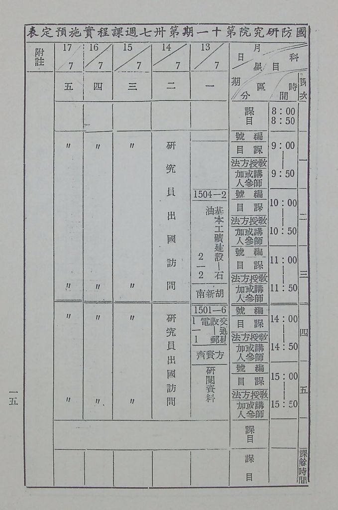 國防研究院第十一期第十五課程(甲)「實業計畫研究」實施計畫綱要的圖檔，第16張，共23張