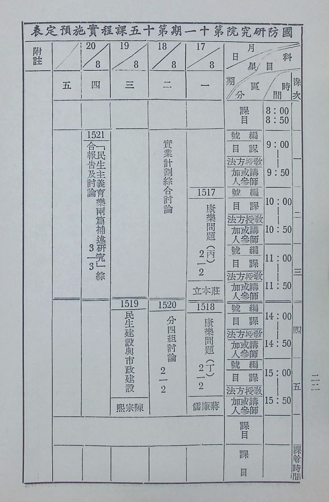 國防研究院第十一期第十五課程(乙)「民生主義育樂兩篇補述研究」實施計畫綱要的圖檔，第25張，共25張