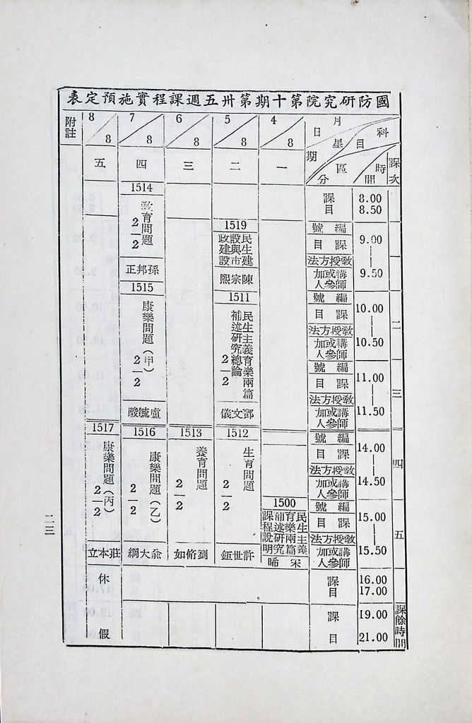 國防研究院第十期第十五課程「(乙)民生主義育樂兩篇補述研究」實施計畫綱要的圖檔，第24張，共27張