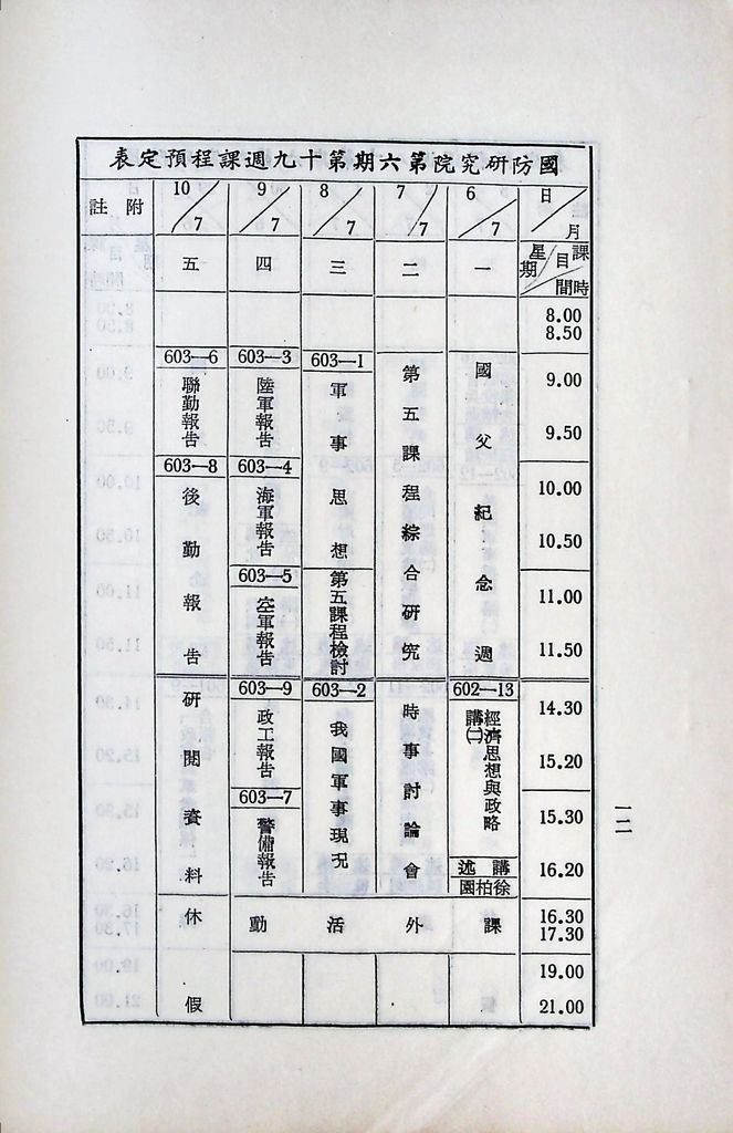 國防研究院第六期第六課程「國情分析」實施計劃綱要的圖檔，第13張，共14張