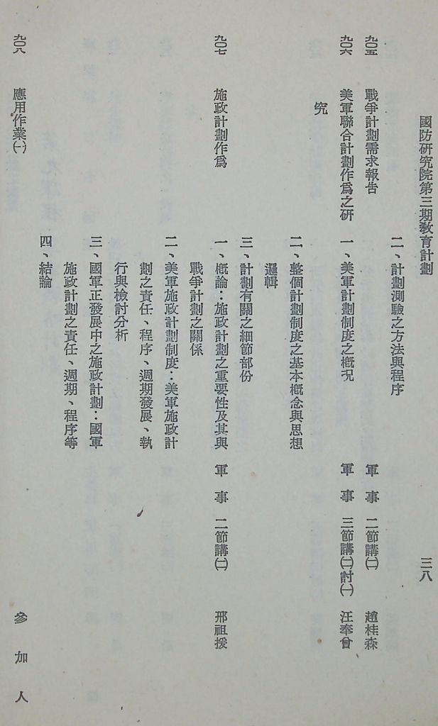 國防研究院第三期教育計劃的圖檔，第40張，共53張