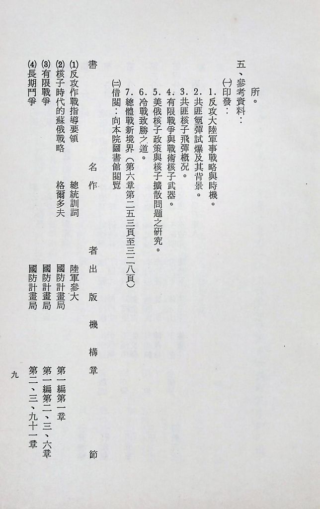 國防研究院第十一期第六課程「新武器與現代戰爭」實施計畫綱要的圖檔，第10張，共11張