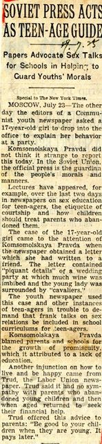 SOVIET PRESS ACTS AS TEEN-AGE GUIDE的圖片