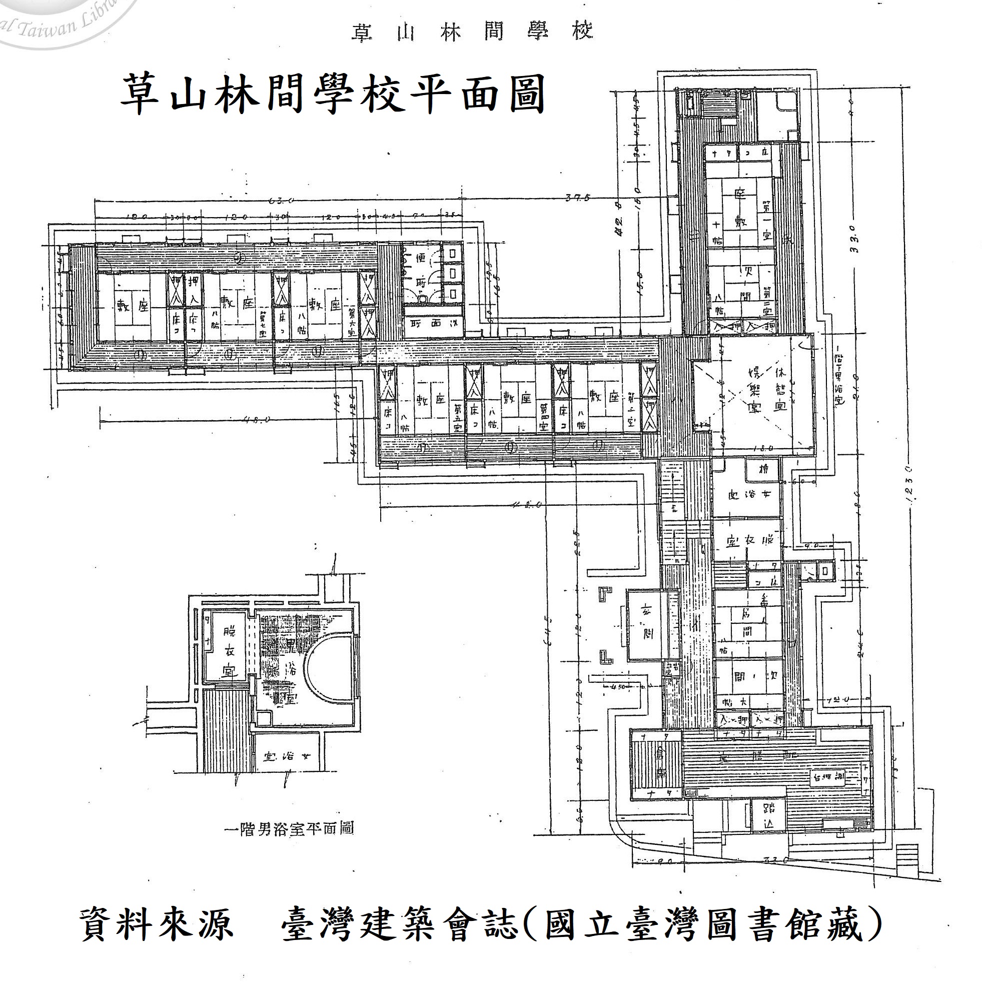 1934年草山林間學校平面圖