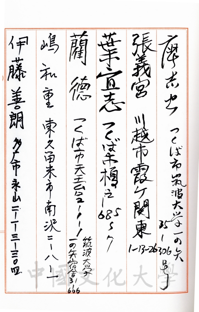 董事長張鏡湖訪日酒會芳名簿的圖檔，第2張，共9張