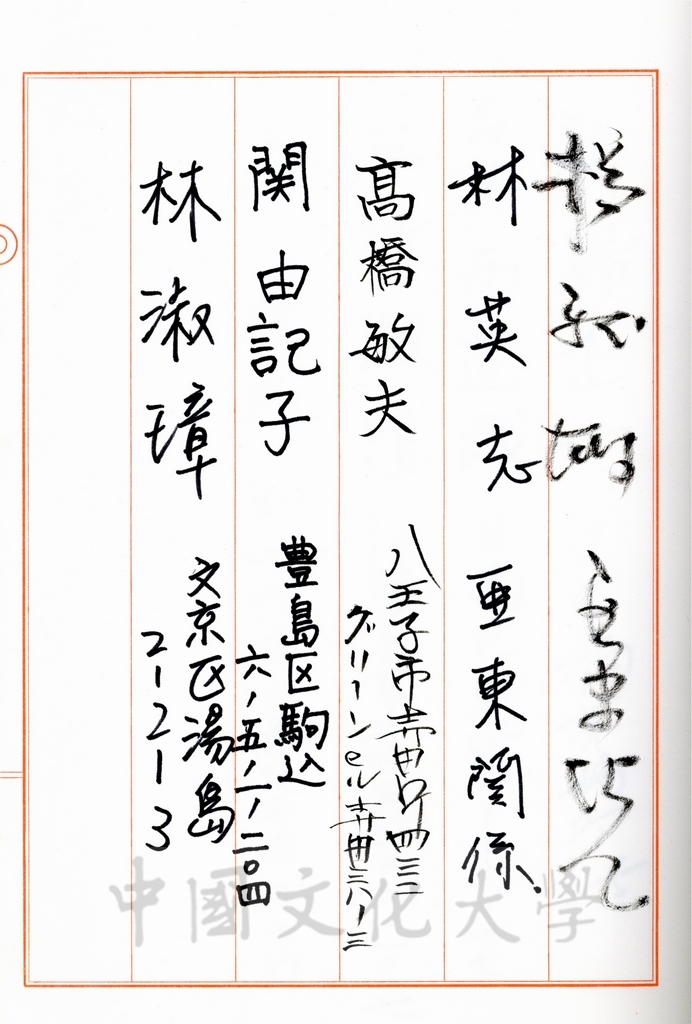 董事長張鏡湖訪日酒會芳名簿的圖檔，第7張，共9張