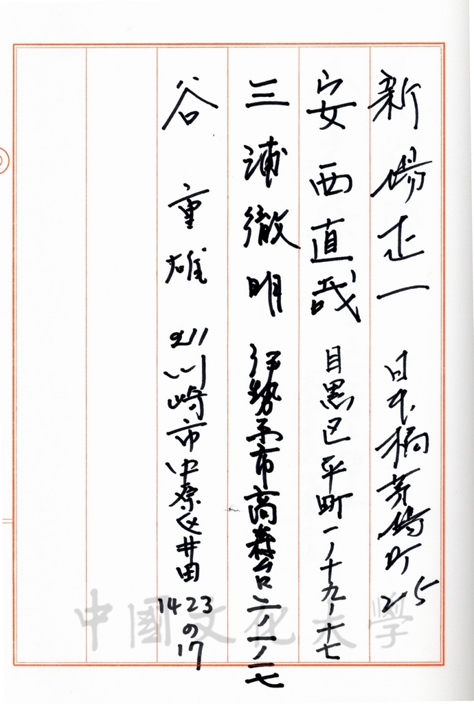 董事長張鏡湖訪日酒會芳名簿的圖檔，第8張，共9張