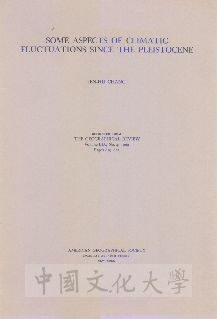 Some aspects of climatic fluctuations since the pleistocene的圖檔，第1張，共3張