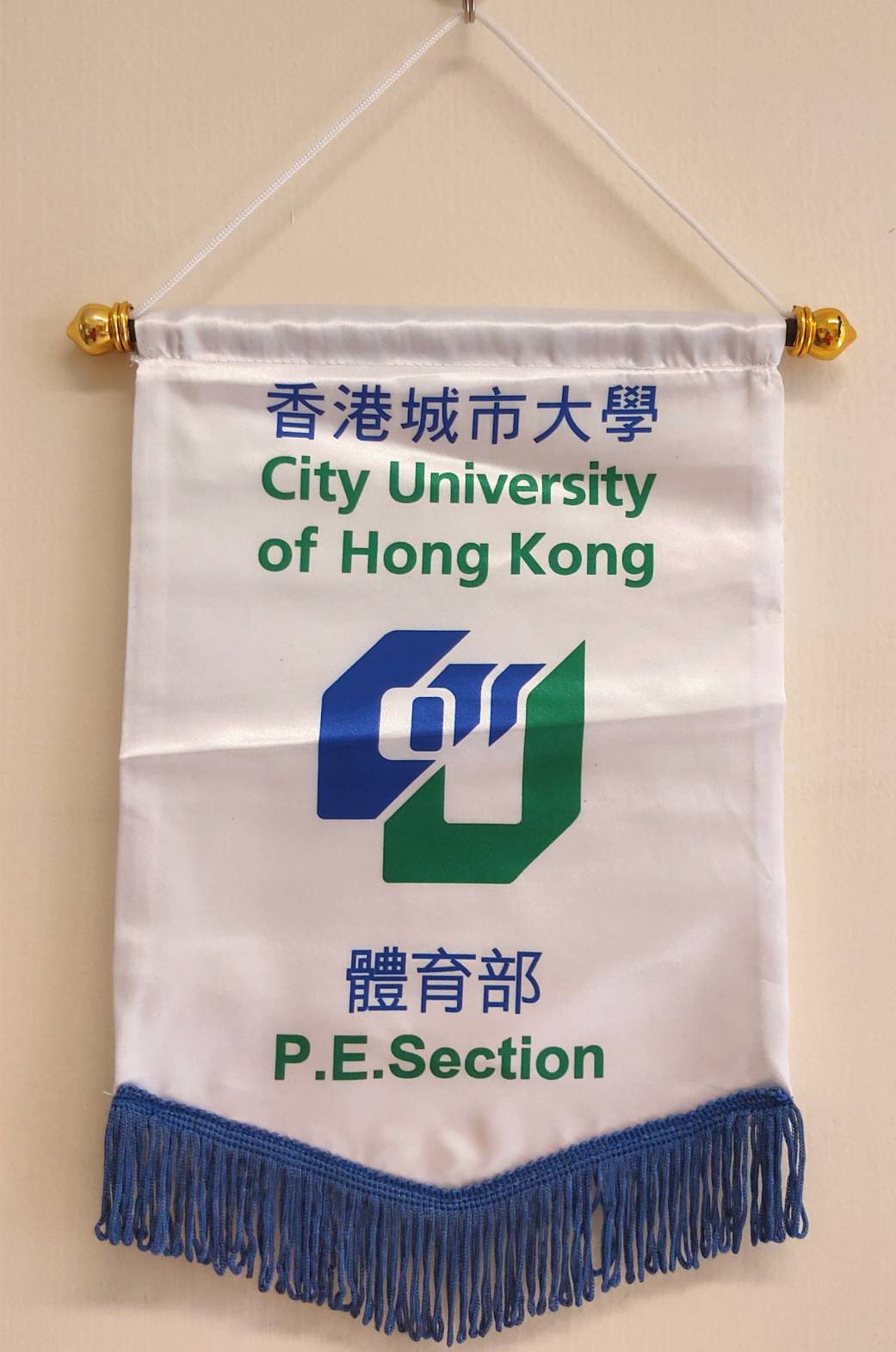 2010年1月香港城市大學體育部致贈校徽錦旗的圖檔，第1張，共1張