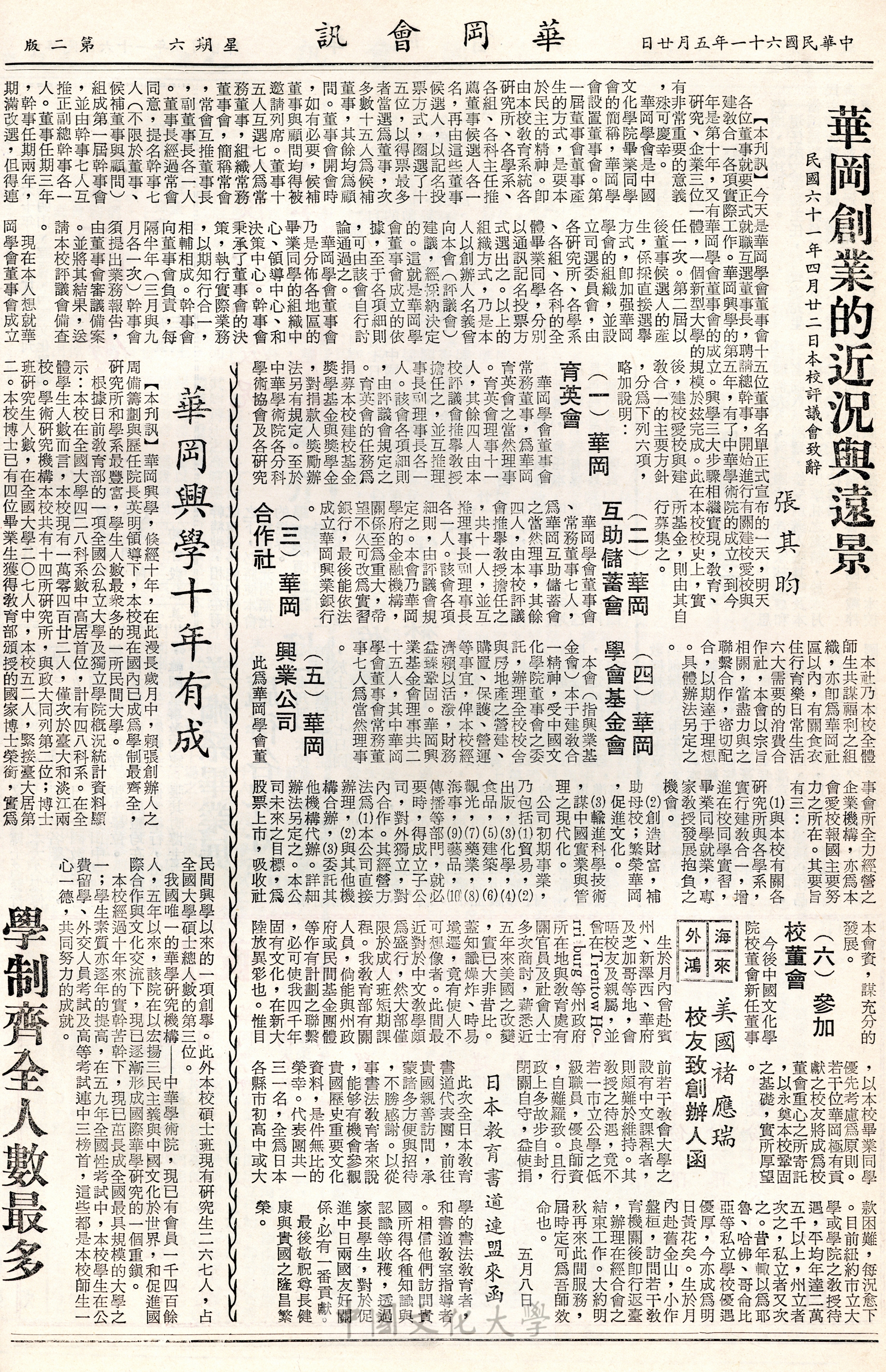 華岡會訊第7期的圖檔，第2張，共4張