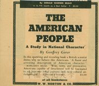 THE AMERICAN PEOPLE.  A Study in National Character.的圖片